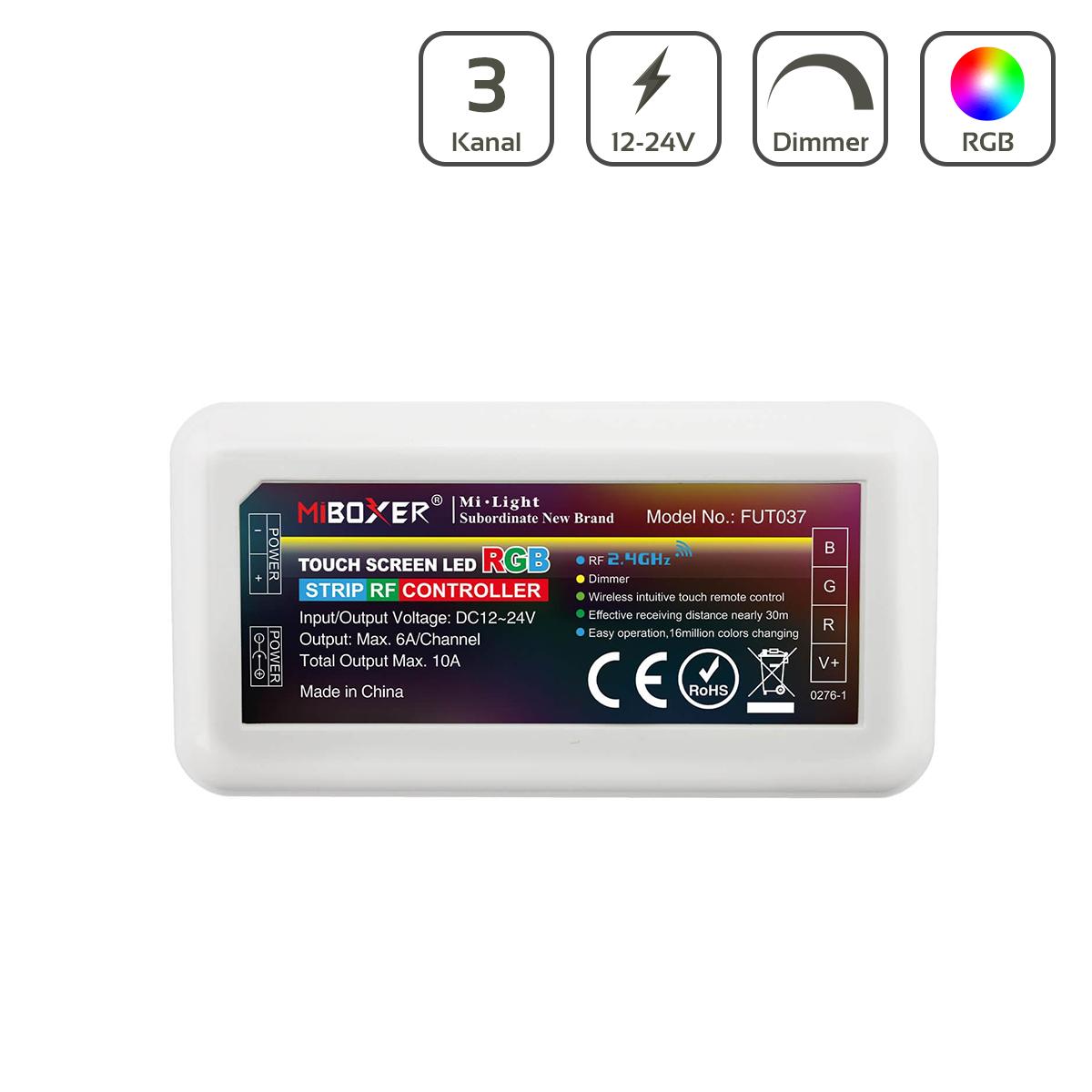 RF Touch Controller LED-Dimmer für LED-Streifen-Licht 12-24V 3-Kanal